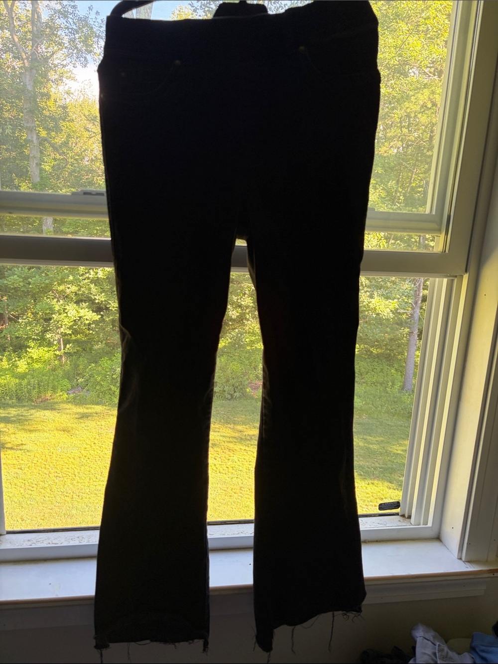 Spanx distressed hem Black Denim Jeans with Red Tag size medium